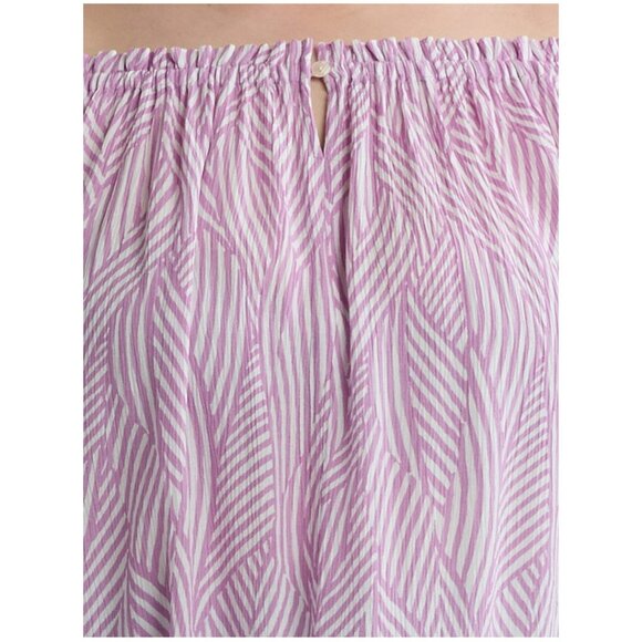 Summery Off the Shoulder blouse 4X 5X 28W 30W cool pink print NWT - Picture 4 of 6